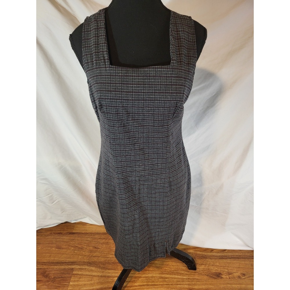 Vintage‎ Hana Plaid Academia Size Medium  Square Neck Dress